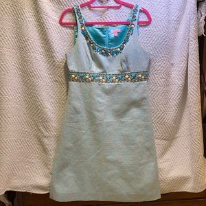 EUC Lilly Pulitzer Blue Beaded Dress